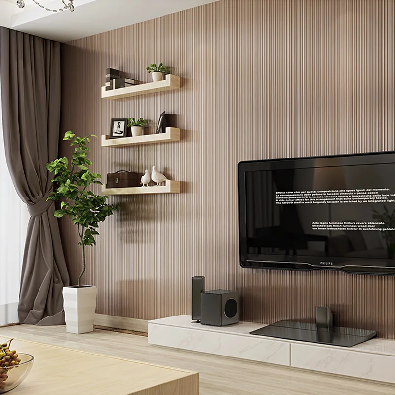

3D Modern minimalist atmospheric stripes wallpaper pure color non-woven bedroom living room hotel hotel decoration wallpaper