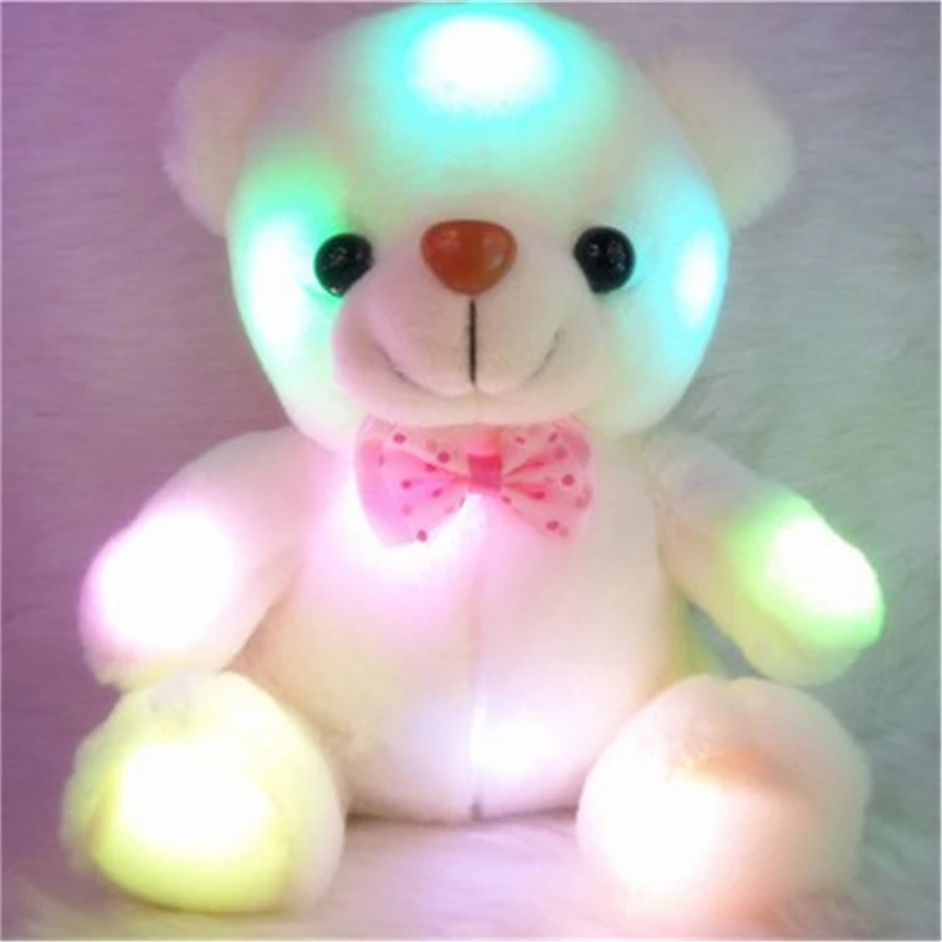 

Kids Favorites Night Lamp Cute 22cm Lovely Soft LED Colorful Glowing Teddy Bear Light Stuffed Plush Toy Gifts For Birthday Party