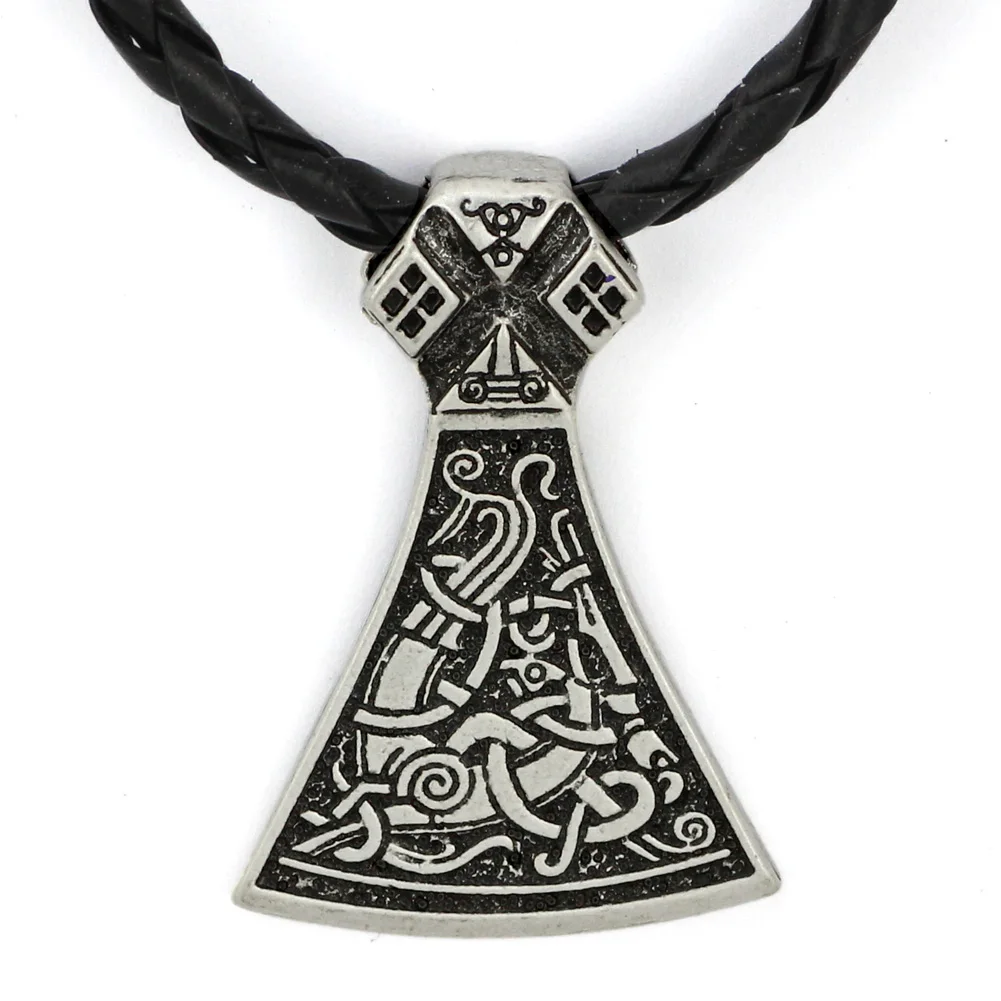 Тяжелые модели викингов бриллиантов твердый металл с дизайном axe pendant viking | Ожерелья с подвеской -32777147599