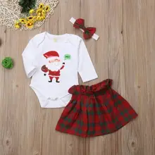 Детский Рождественский верхний комбинезон для новорожденных девочек, боди, Пляжное платье, одежда для детей от 0 до 24 месяцев