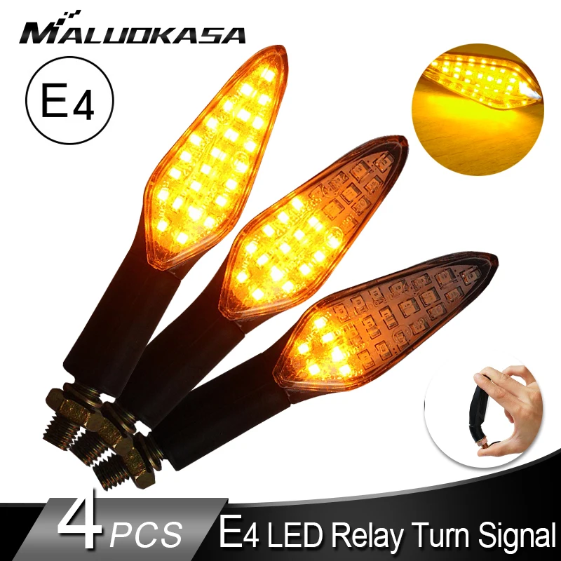 4 шт. мотоцикл поворотники светильник E4Built in реле течёт вода мигающий 20LED мигалка