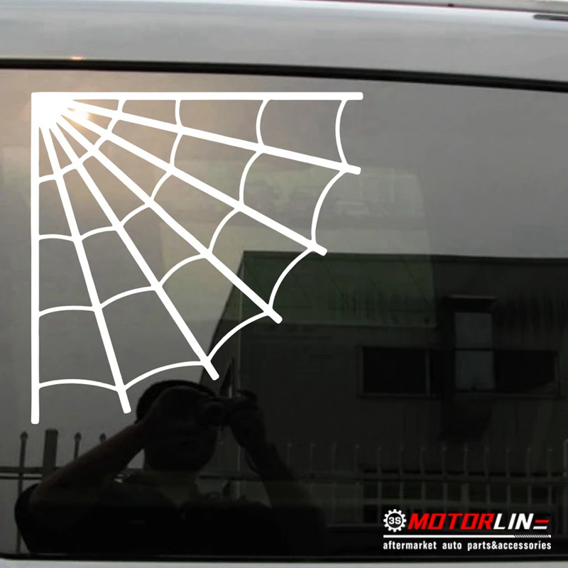 Corner Spider  Cobweb Decal Sticker Car Vinyl pick size color die