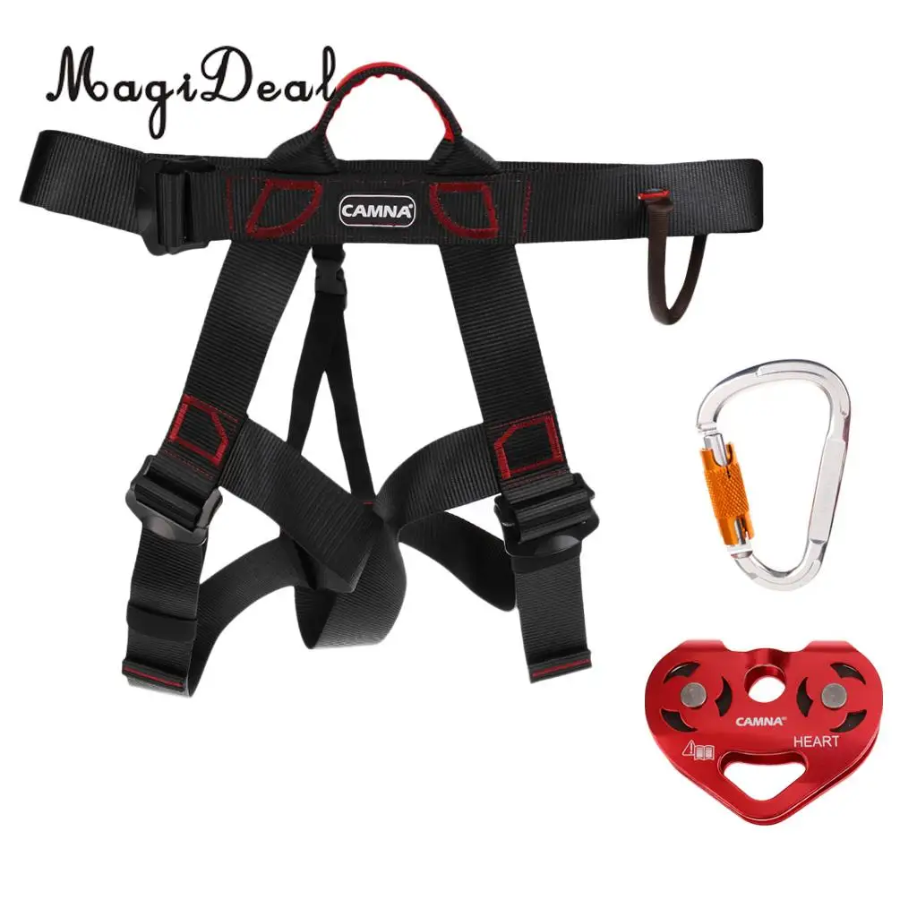 MagiDeal Half Body Rock Climbing Harness Seat Sitting Belt 24KN Self
