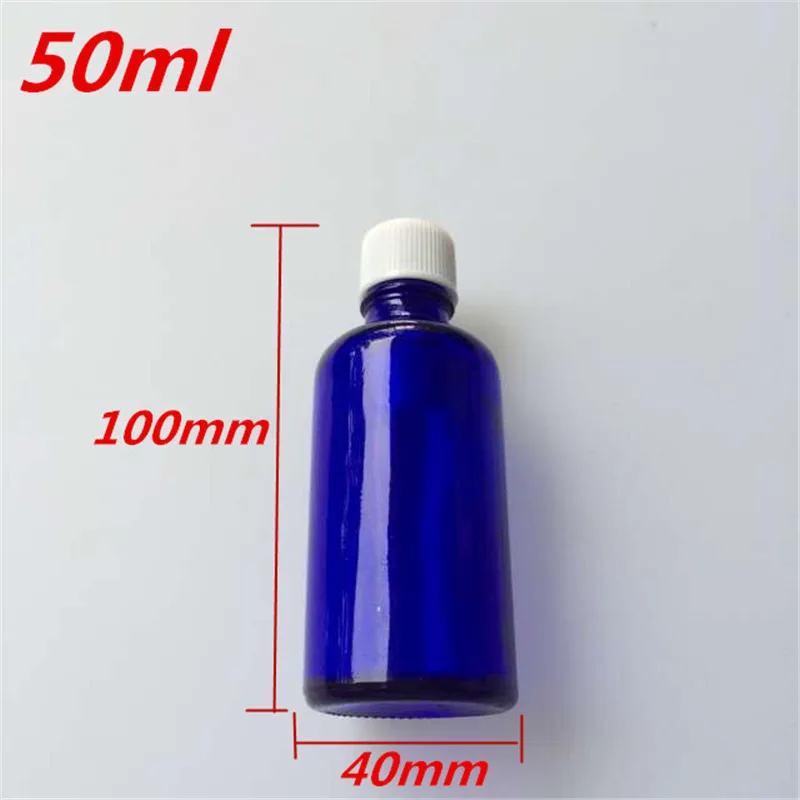10 pcs 40x100 mm Dark Blue 50ml Glass Skin Care Cream Bottles with