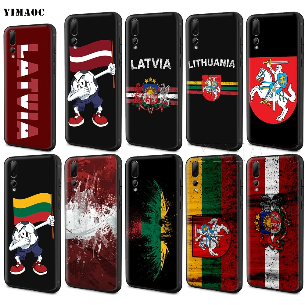 

YIMAOC Latvia Lithuania Flag Case for Huawei Mate 30 20 Honor Y7 7a 7c 8c 8x 9 10 Nova 3i 3 Lite Pro Y6 2018 P30 P smart
