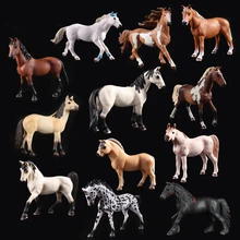 시뮬레이션 된 동물 말 모델 솔리드 에뮬레이션 액션 그림 학습 교육 어린이 장난감 소년 어린이 purebred black horse(China)
