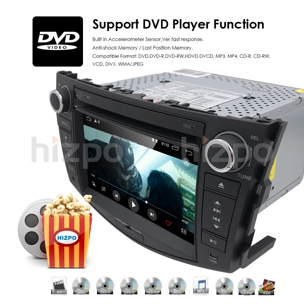 Discount 2 din Car DVD player for Toyota RAV 4 2006-2012 8 inch Car radio GPS navigation Monitor steering wheel dab+ DVR Camera OBD2 13