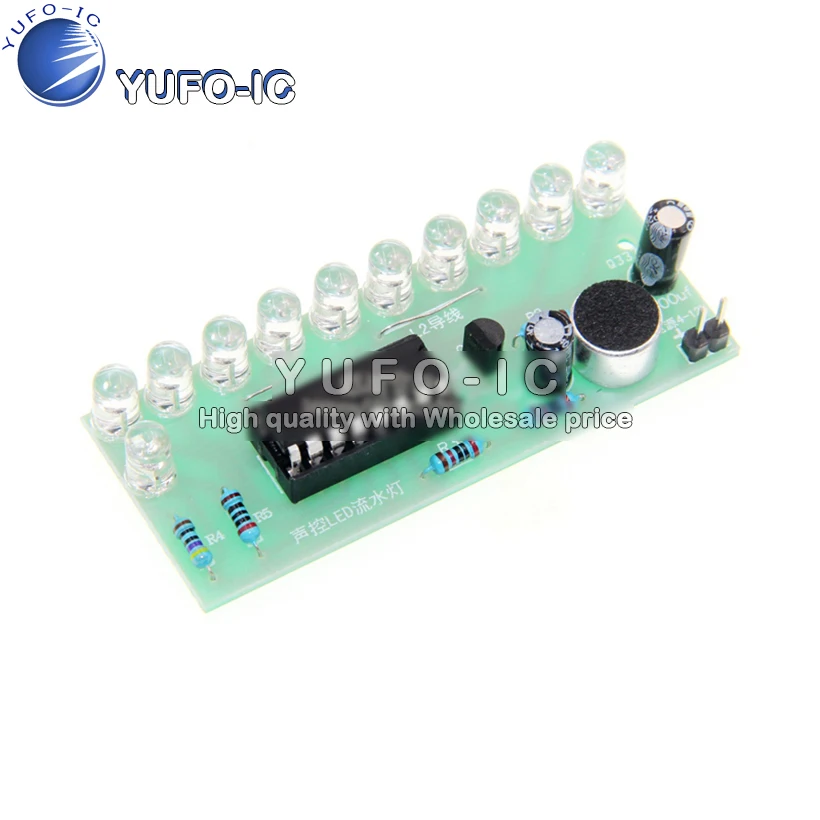 Need Weld Voice control LED water light kit CD4017 Electronic components DIY