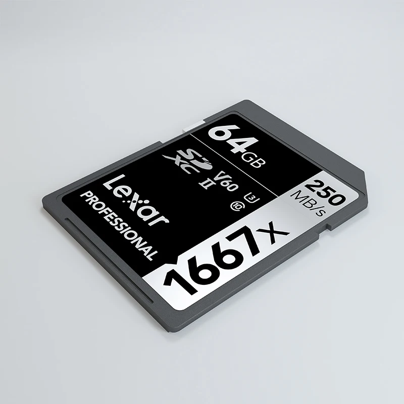 Оригинальная карта памяти Lexar 1667x128 ГБ 64 V60 250 стандартных sd карт 256 SDXC МБ/с. U3