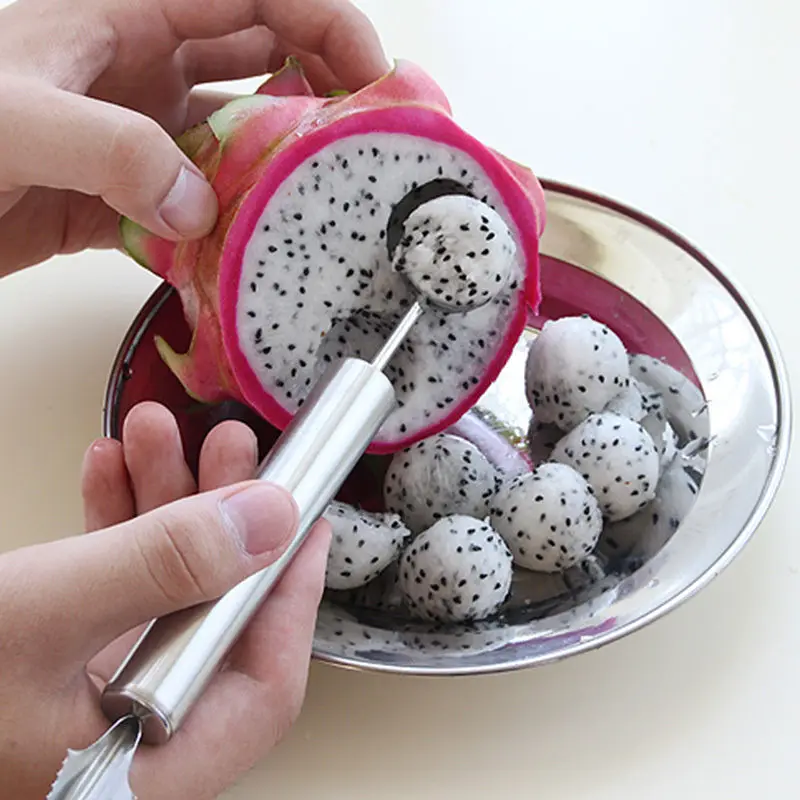 

Double-End Multi Function Stainless Steel Fruit Melon Baller Carving Knife Ice Cream Scoop Spoon Kitchen Tools Free Shipping