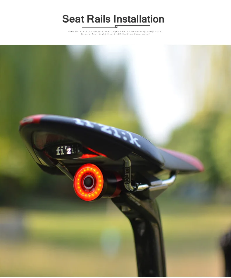 Clearance Enfitnix Cycling Bike Smart Tail Light XLite100 Bicycle Brake Sensing LED Flashlight USB Charge IPX6 Auto Start/Stop Rear Light 11
