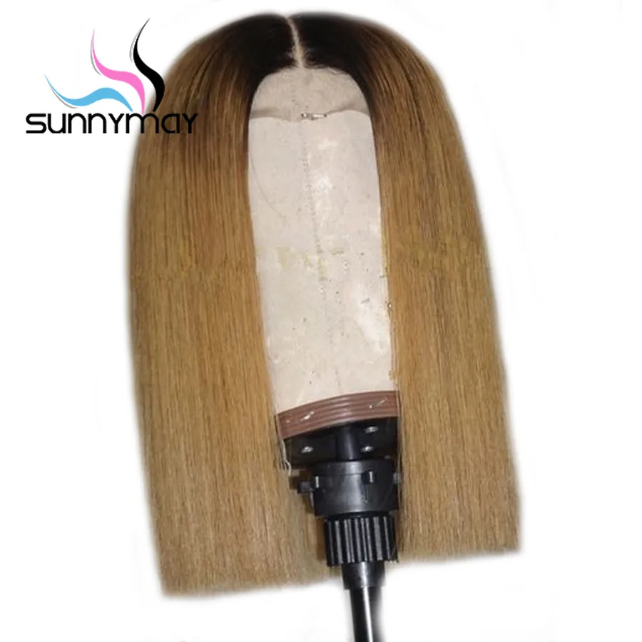 Sunnymay 13x4 T1b/27 Омбре парики предварительно сорванный боб парик с темными корнями remy