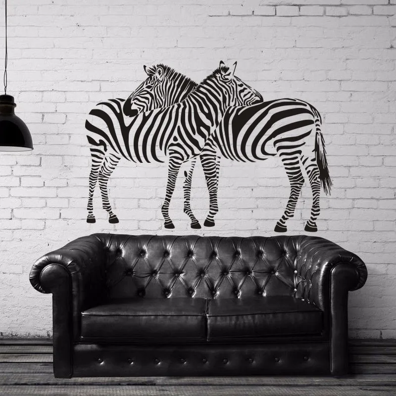 DCTAL Zebra Wall Sticker Zebre Decal Cebra Posters Vinyl Wall Art Decals Pegatina Decal Decor Mural Wild Animal Sticker