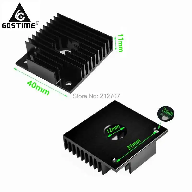 40x40x11mm 3d heatsink black(4)