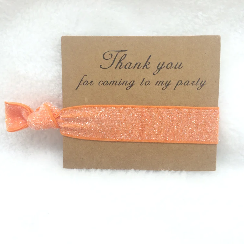 

50pcs/lot Peach Birthday Party Hair Tie Favors Personalized Older Girls Teen Tween Sleepover Party Favors
