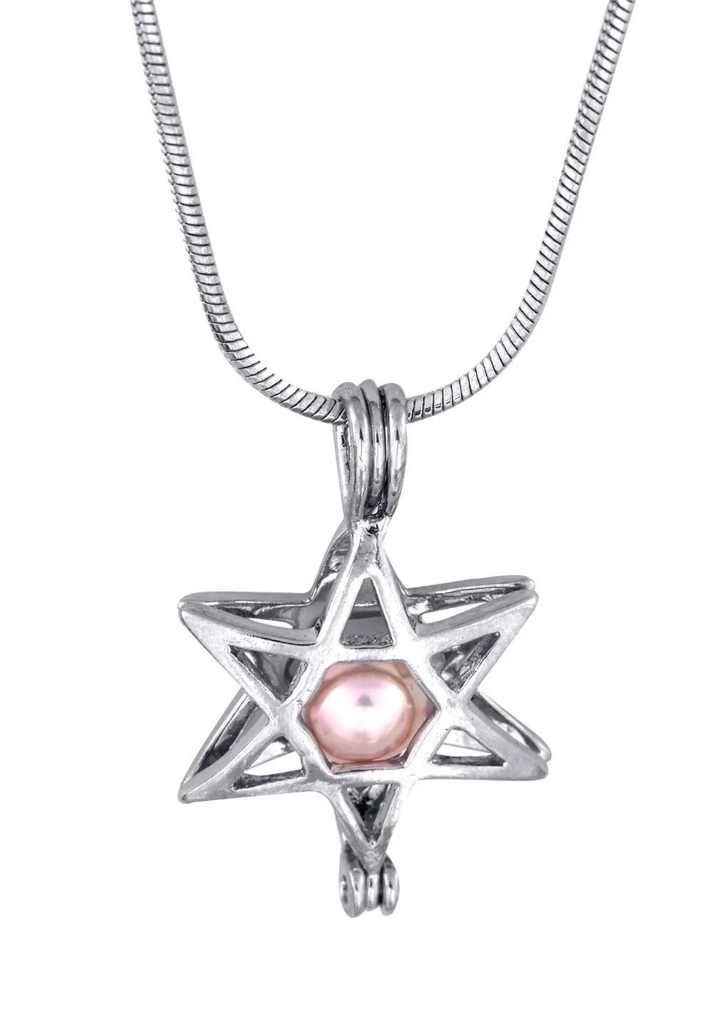 

Wholesale Love Pearl six-pointed star Cage Pendant retro metal Wish Cages pendant Jewelry P12