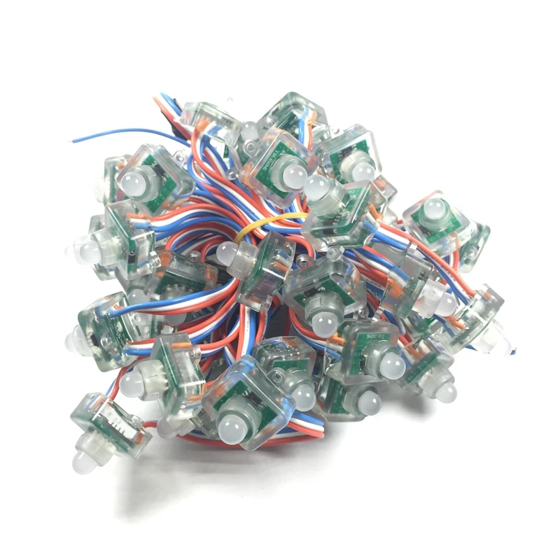 12 мм Цифровой квадратный WS2811 IC пикселей модульная гирлянда 5 V 12 V Водонепроницаемый 2811 индивидуально адресуемых светодиодные строки света