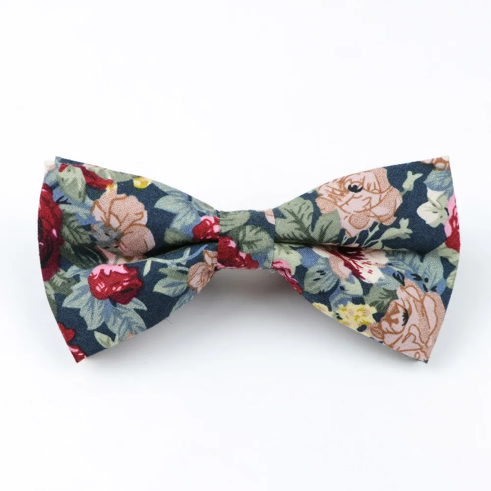 

Mens Bow Tie Flexible Bowtie Smooth Necktie Soft Cotton Butterfly Decorative Pattern Paisley Flower Ties
