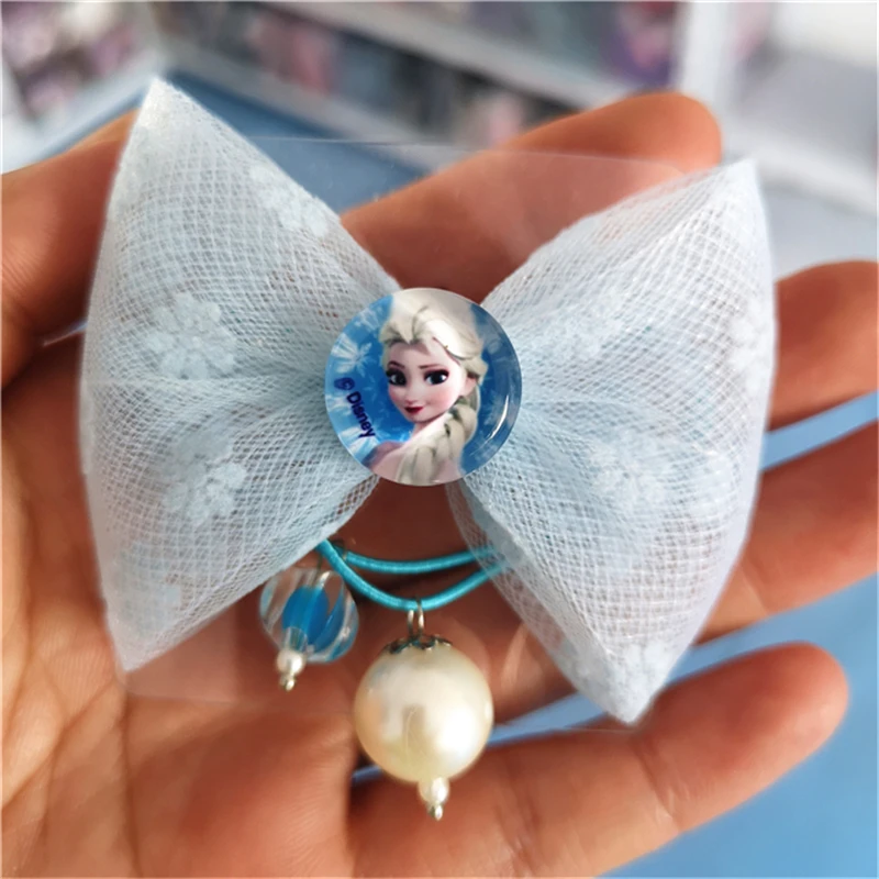 Резинки для волос Disney Frozen cartoon с бантом куклы аксессуары заколки головы Эльзы