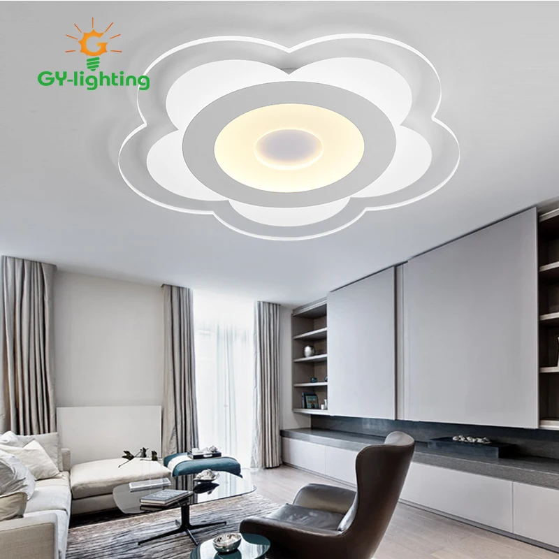 

Led Simple Ultrathin Flower-shaped Living Room Ceiling Lighting Smart Dimming Acrylic Bedroom Room Ceiling Lights