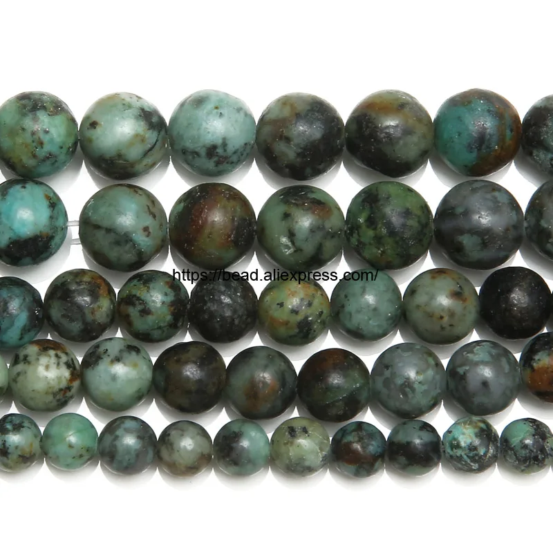

Free Shipping Natural Stone African Turquoises Round Loose Beads Pick Size for handmade Jewelry Making