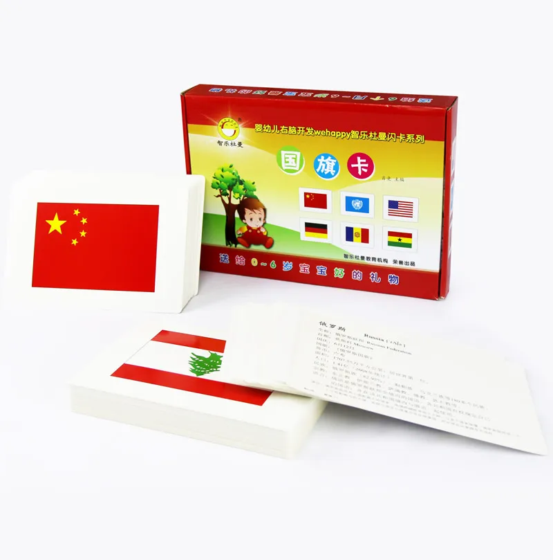 

192pcs Children World National Flag cards Cognitive Paper Card Baby Enlightenment toys Adult Kids 6M~6Y