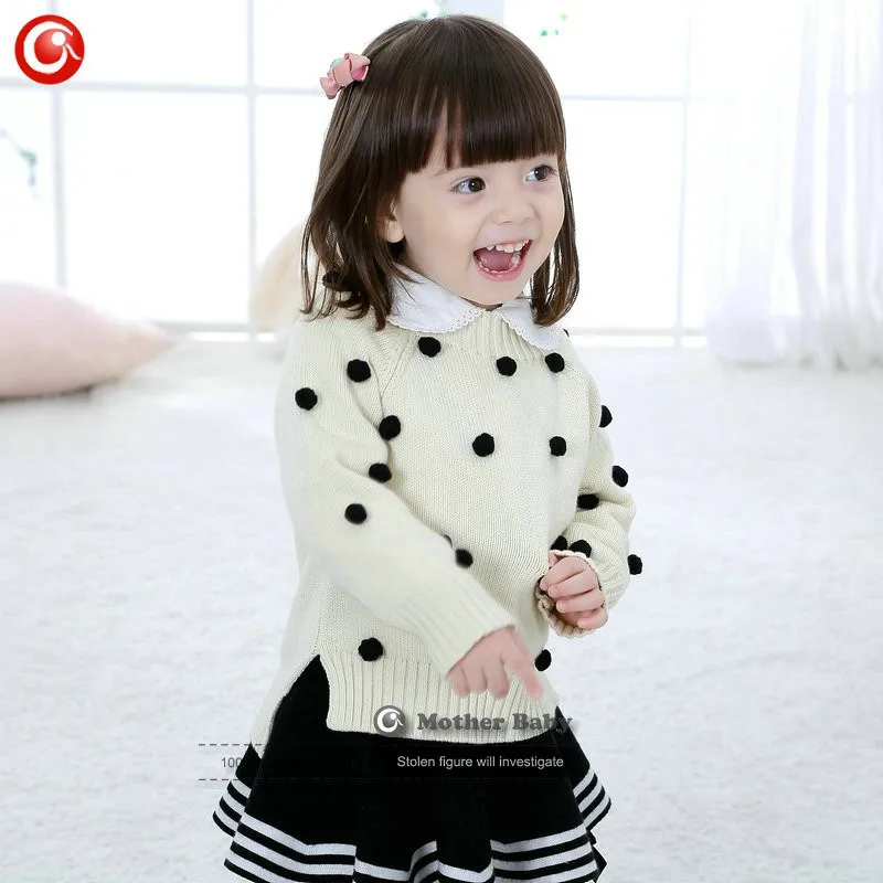 Kids Tinny Cotton Boys Sweater Children Pullover Cardigan Coat For Girls Baby Long Sleeve Knitwear Christmas Clothes With Balls (33)