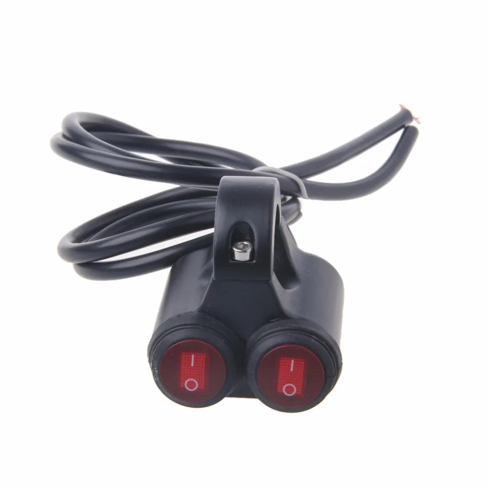 12V 16A Waterproof Motorcycle 22mm 2 Way Handlebar Headlight Switch w