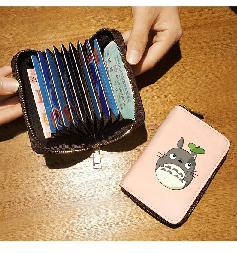 Приложение блог милый мультфильм Тоторо для женщин мужчин кредитной ID держатель для карт чехол Выдвижная сумки маленький кошелек портмоне