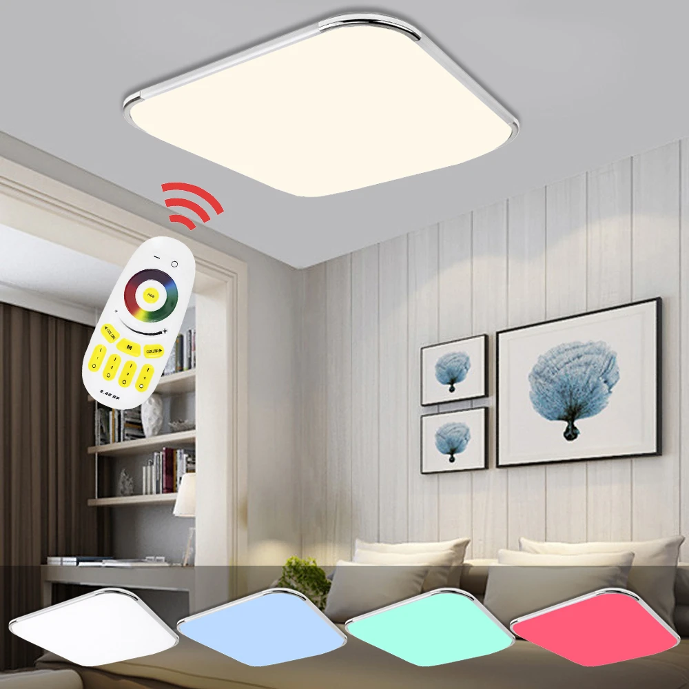 lampara led luces de techo led modernas 24w 36w 48w 64w 96w color rgb regulable sala de estar dormitorio cocina control remoto