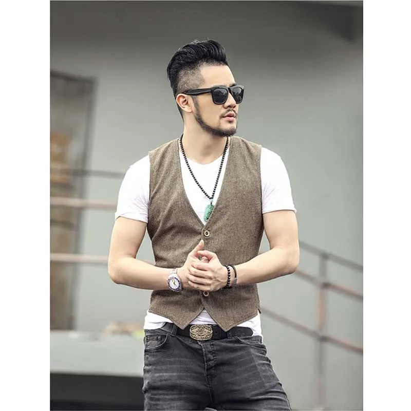 High Fashion Formal Slimming Vest Linen V-Neck Casual Blue Waistcoat Wedding Office Sleeveless Jacket Suit Vest Male Clothes High Fashion Formal Slimming Vest Linen V-Neck Casual Blue Waistcoat Wedding Office Sleeveless Jacket Suit Vest Male Clothes