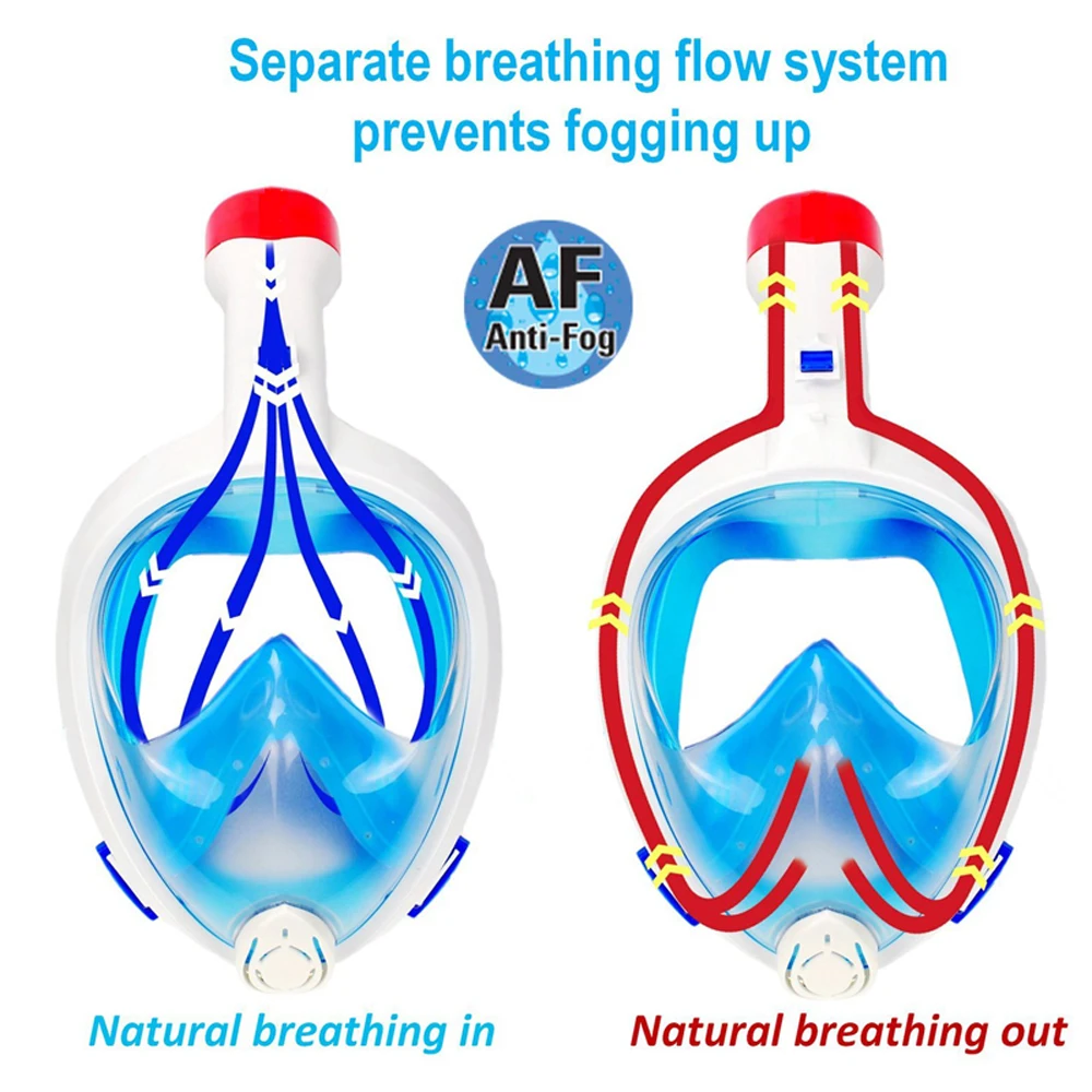 Полная Маска для подводного плавания с панорамным видом, анти-туман, анти-утечка, подводное плавание, складные маски для дайвинга, лицо 2018
