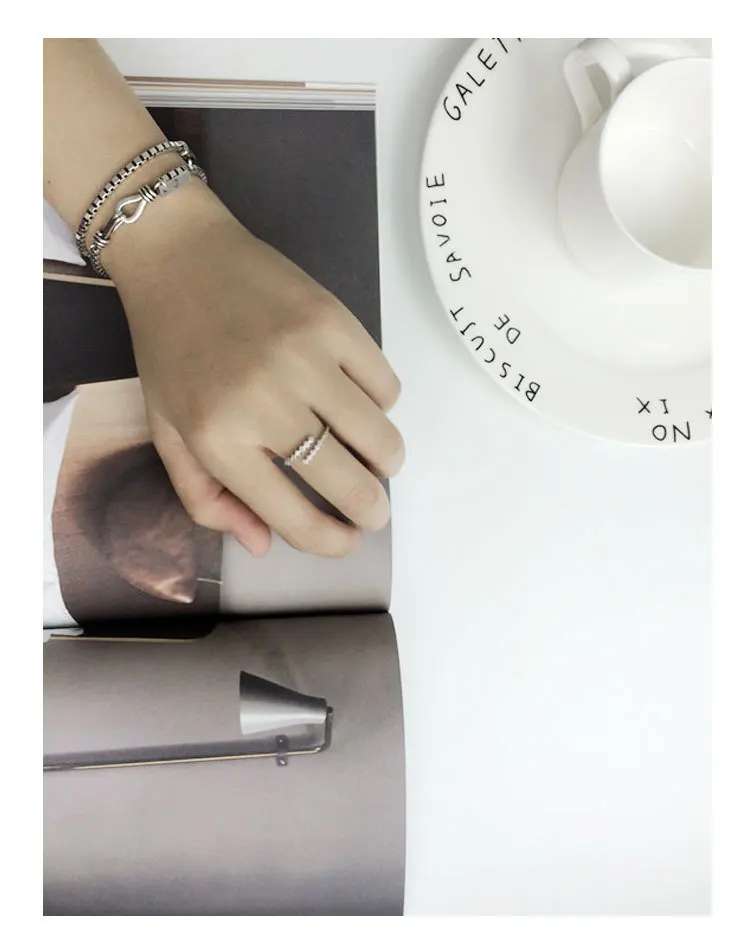 SHANICE/уникальное студенческое 925 пробы Серебряное модное простое регулируемое кольцо с открытым носком для женщин модное кольцо с фианитами