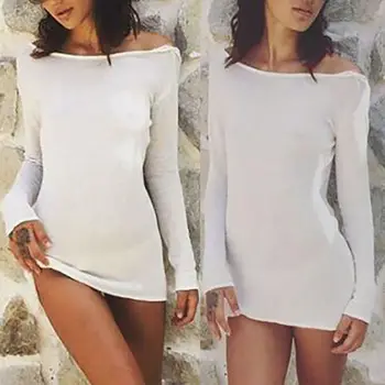 

Women Summer Sexy Long Sleeve Braces Backless Mini Body Dress Sheer Transparent Sundress Dress