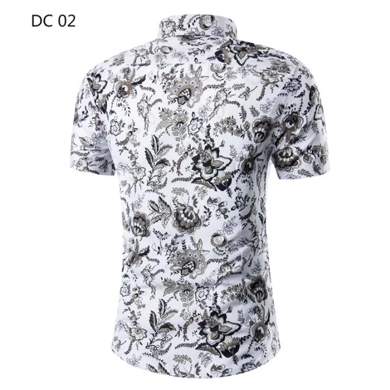 Модная мужская гавайская рубашка с коротким рукавом, Летняя Повседневная рубашка с цветочным принтом для мужчин, Азиатский размер M-3XL, 10 цветов