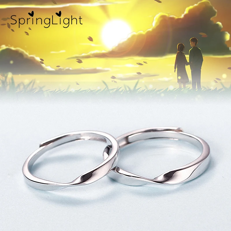 

SpringLight Lovers Mobius Ring Real 925 Sterling Silver Creative Designer Fine Jewelry Wedding Gift Couple Ring for Women Bijoux