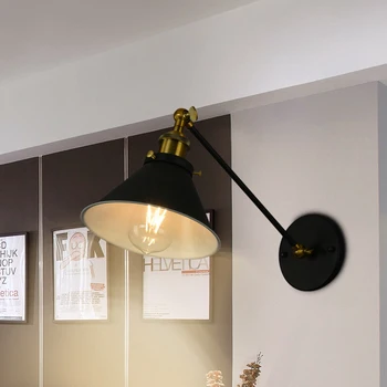 

American Retro Country Loft Style LED lamps Industrial Vintage Iron wall light for Bar Cafe Home Lighting