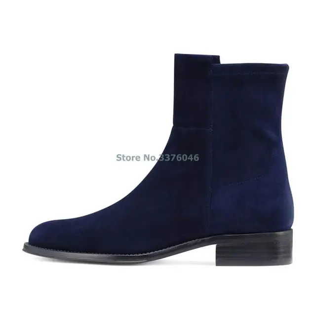blue suede chelsea boots womens
