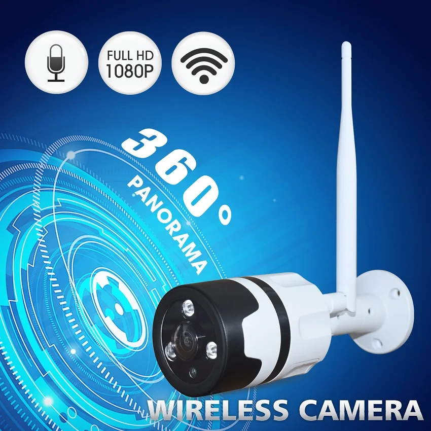 Zjuxin 1080 P панорамная wi-fi-камера для использования на улице HD 1,44 мм объектив 2MP 360 градусов металлическая Водонепроницаемая камера Поддержка