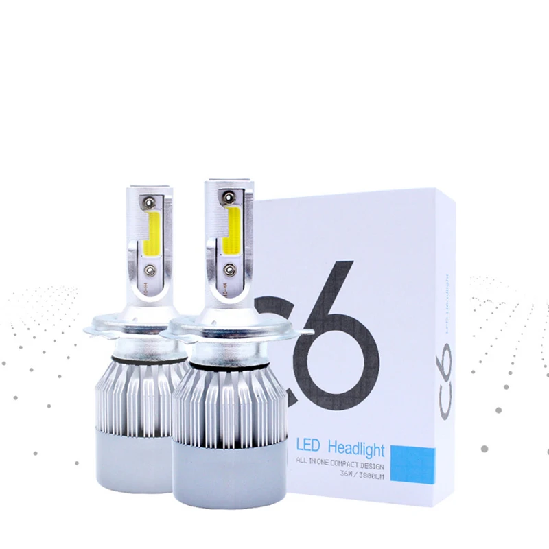 2pcs All In One C6 Car Led Headlight H1 H3 H7 H11 H4 H13 9004 HB3 9006 9007 880 72w 7600lm Per Pair 6000K LED Bulbs Headlamp | Автомобили