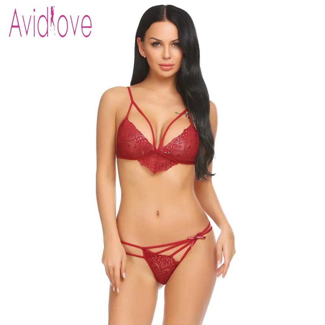 Avidlove 2018 Новое сексуальное кружевное белье в цветочек Комплект женский
