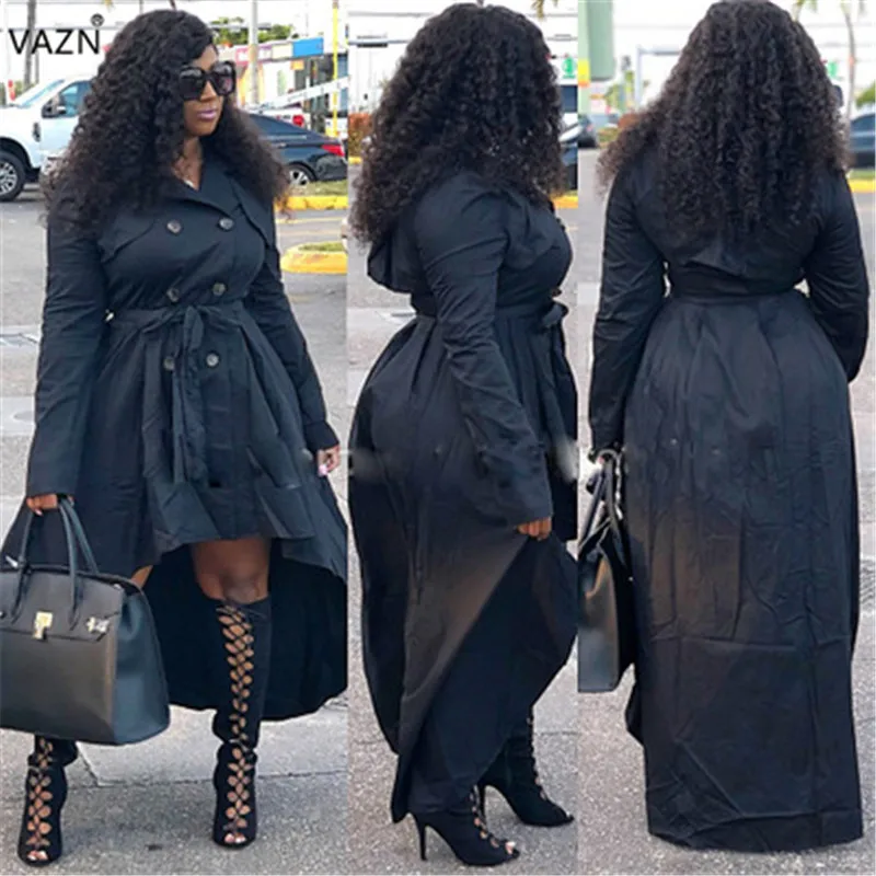 

VAZN Autumn Hot Casual Fashion High Street Style 2018 Women Dress Solid Full Sleeve Hollow Out Lady Straight Midi Dress RRK190