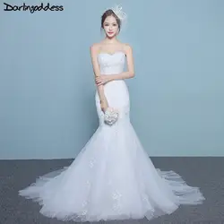Darlingoddess Vestido De Noiva Дешевые Свадебное платье es 2017 с плеча сексуальное Белое Кружевное Свадебное платье реальные фотографии