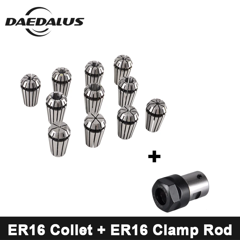 

CNC Spindle Clamping Rod ER16 Shaft 8mm Motor+ ER16 Collet Chuck 11Pcs ER16 Spring Collet Chuck For Milling Engraving Machine