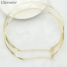 Ufavoirte золотое ожерелье для женщин короткие Torques Женские аксессуары Collier Halskette воротник