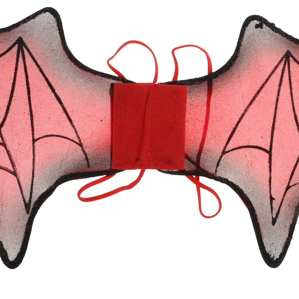 Set of 3pcs Bat Wings Trident Black Headband Halloween Fancy Dress Accessory