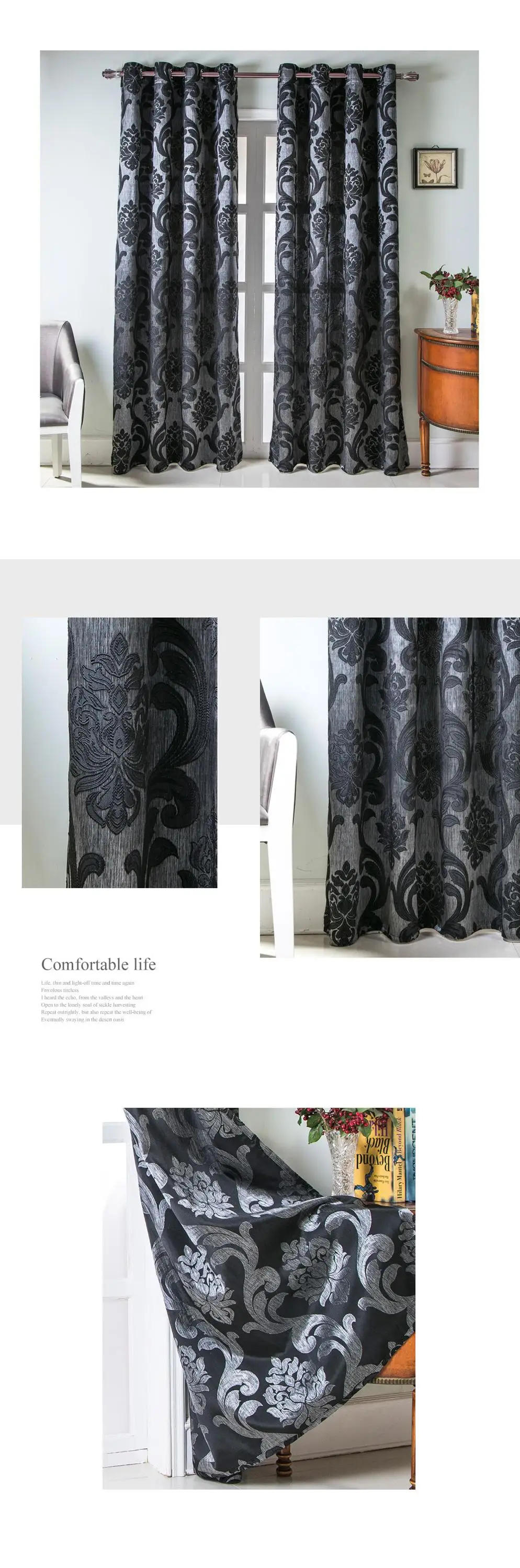 smt303_NAPEARL Floral Luxury Living Room Curtains Home Textiles Decorative Jacquard Fabrics Natural Window Shading Darkening Backdrop (2)