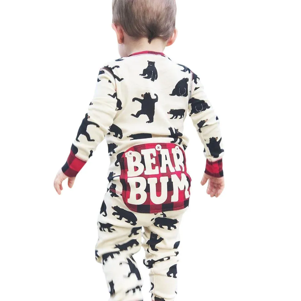 Bodysuit Baby Fashion Design Infant Baby Boys Girls Cartoon Bear Letter