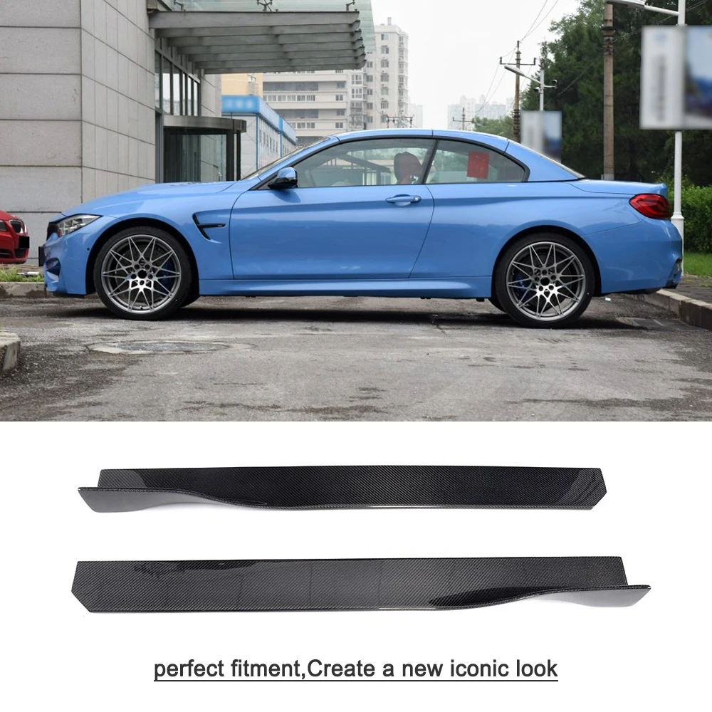  Universal Carbon Fiber Auto Side Skirt Apron Extension Design for BMW M2 M3 M4 F30 G30 Sedan Coupe 