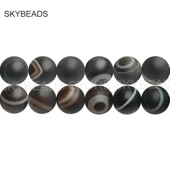 

Natural Black Evil Eye Agate Semi Precious Stone Matte 6 8 10 12 14mm Beads for Fashion Necklace Bracelet Earring Jewelry Making